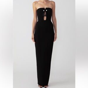 Sau Lee Imani Strapless Black Gown